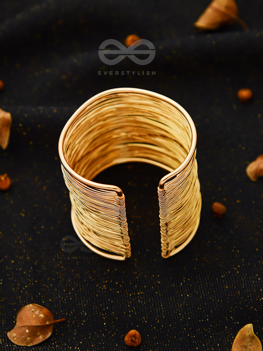 "Spun of Gold" - Statement Golden Bracelet