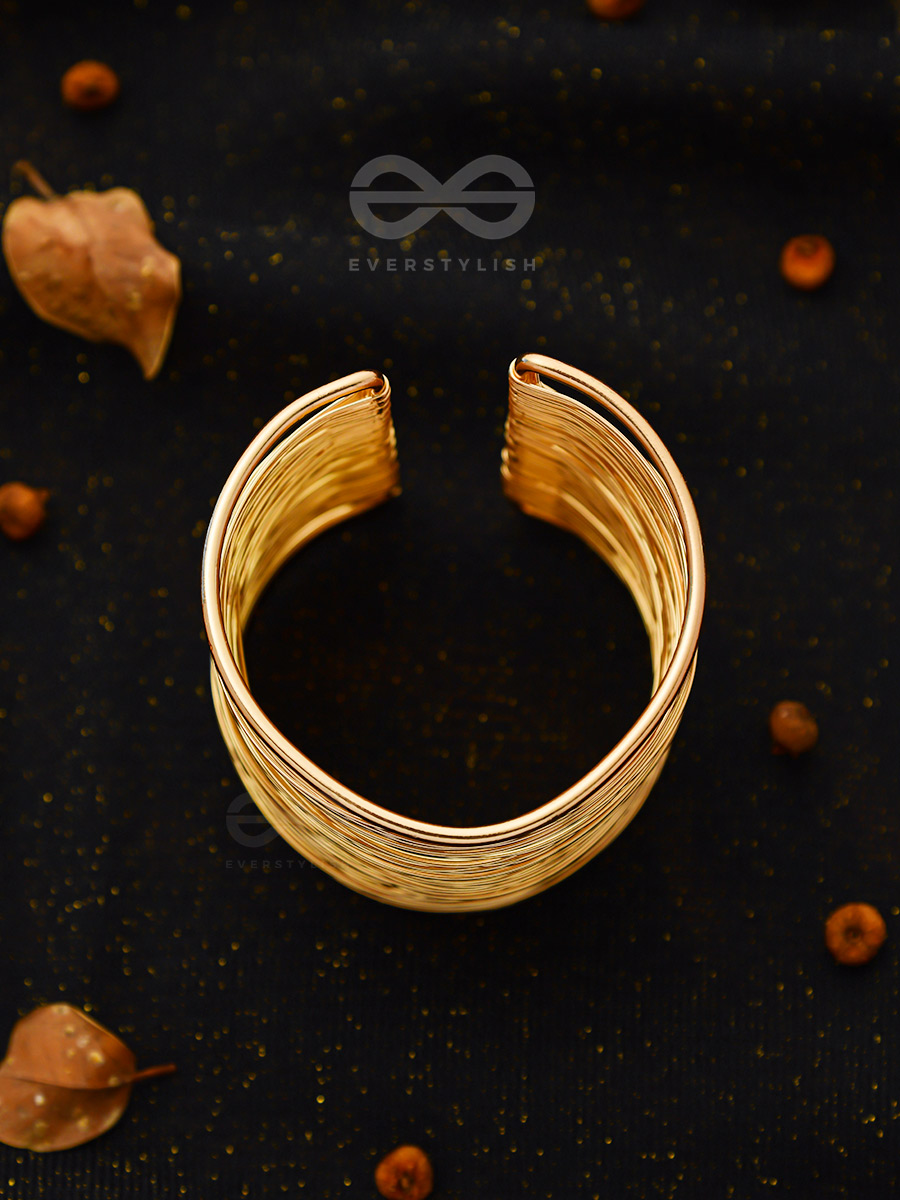 "Spun of Gold" - Statement Golden Bracelet