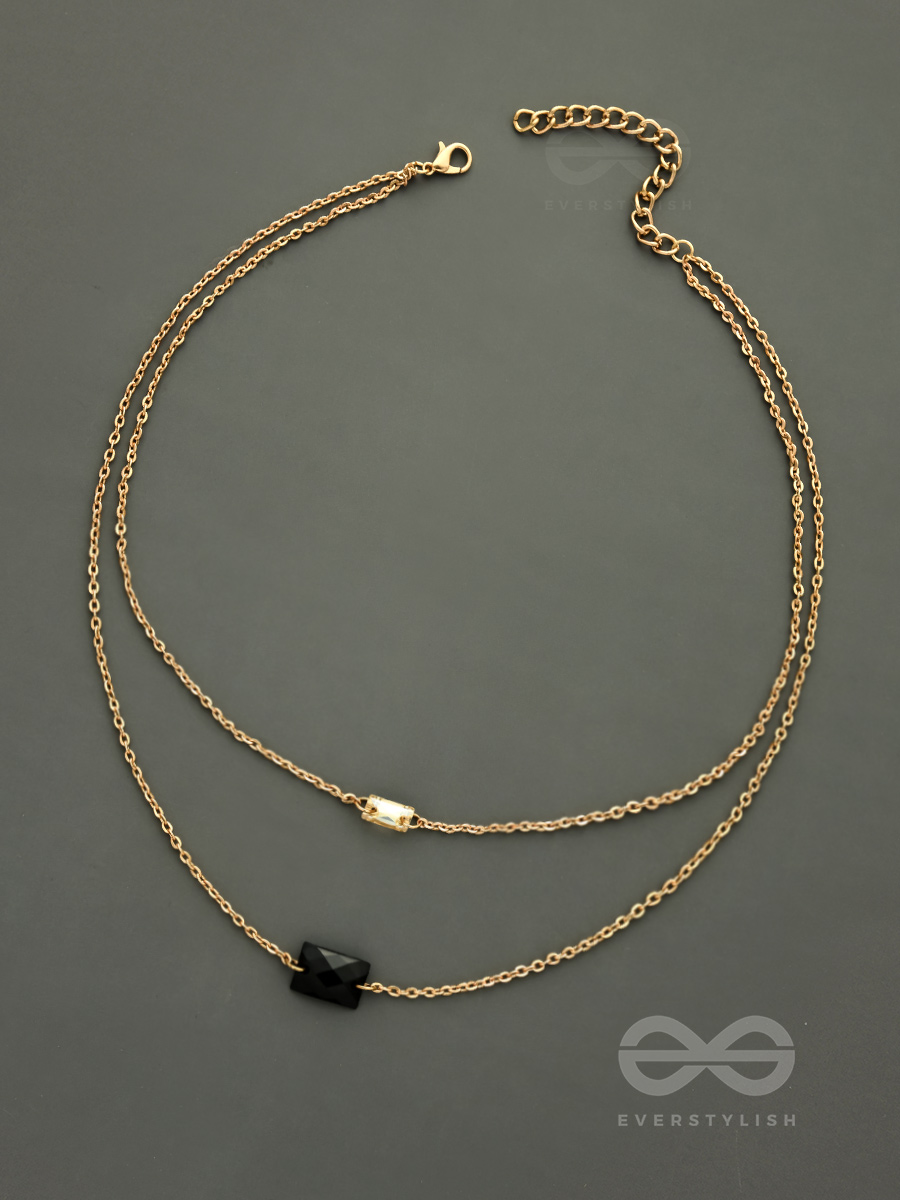 The Dark Reflection- Golden Layered Necklace With Anti-Tarnish Coating