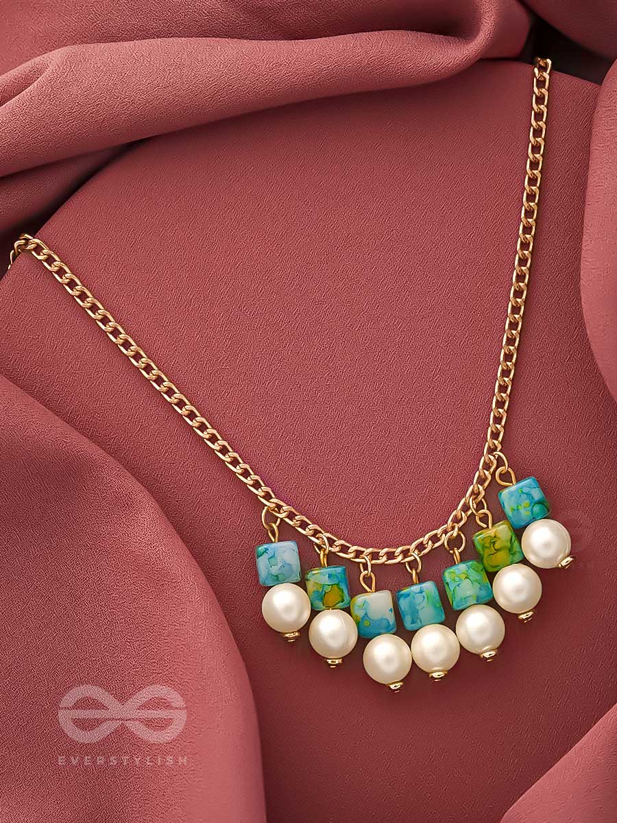 April Shower- Golden Pearls Necklace With Anti-Tarnish Coating 