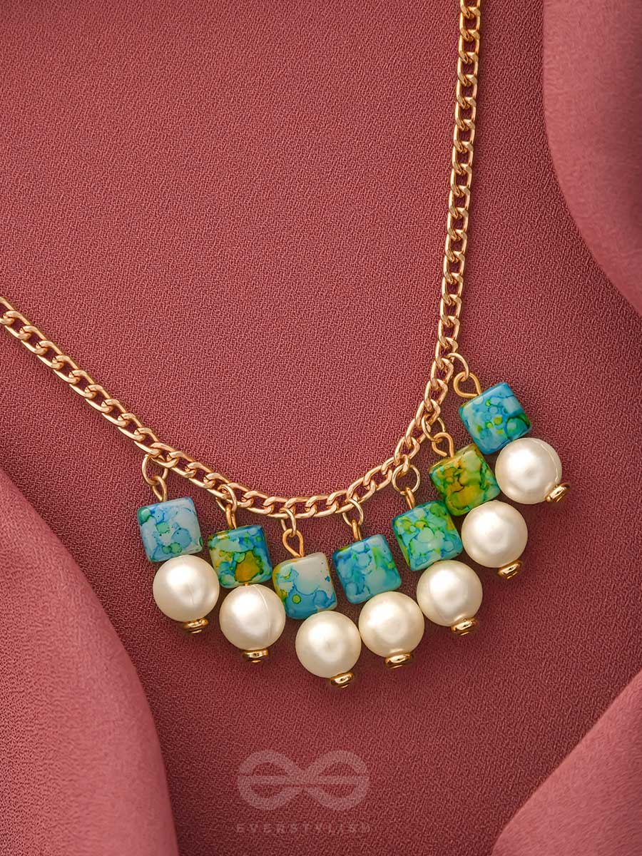 April Shower- Golden Pearls Necklace With Anti-Tarnish Coating 
