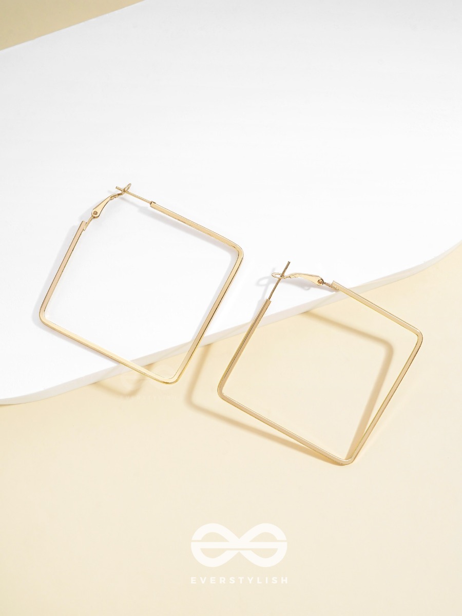 Eternally Stylish Golden Square hoops