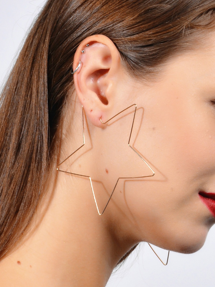 Effortlessly chic and stylish- star shaped hoops