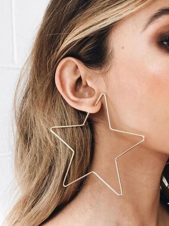 Effortlessly chic and stylish- star shaped hoops
