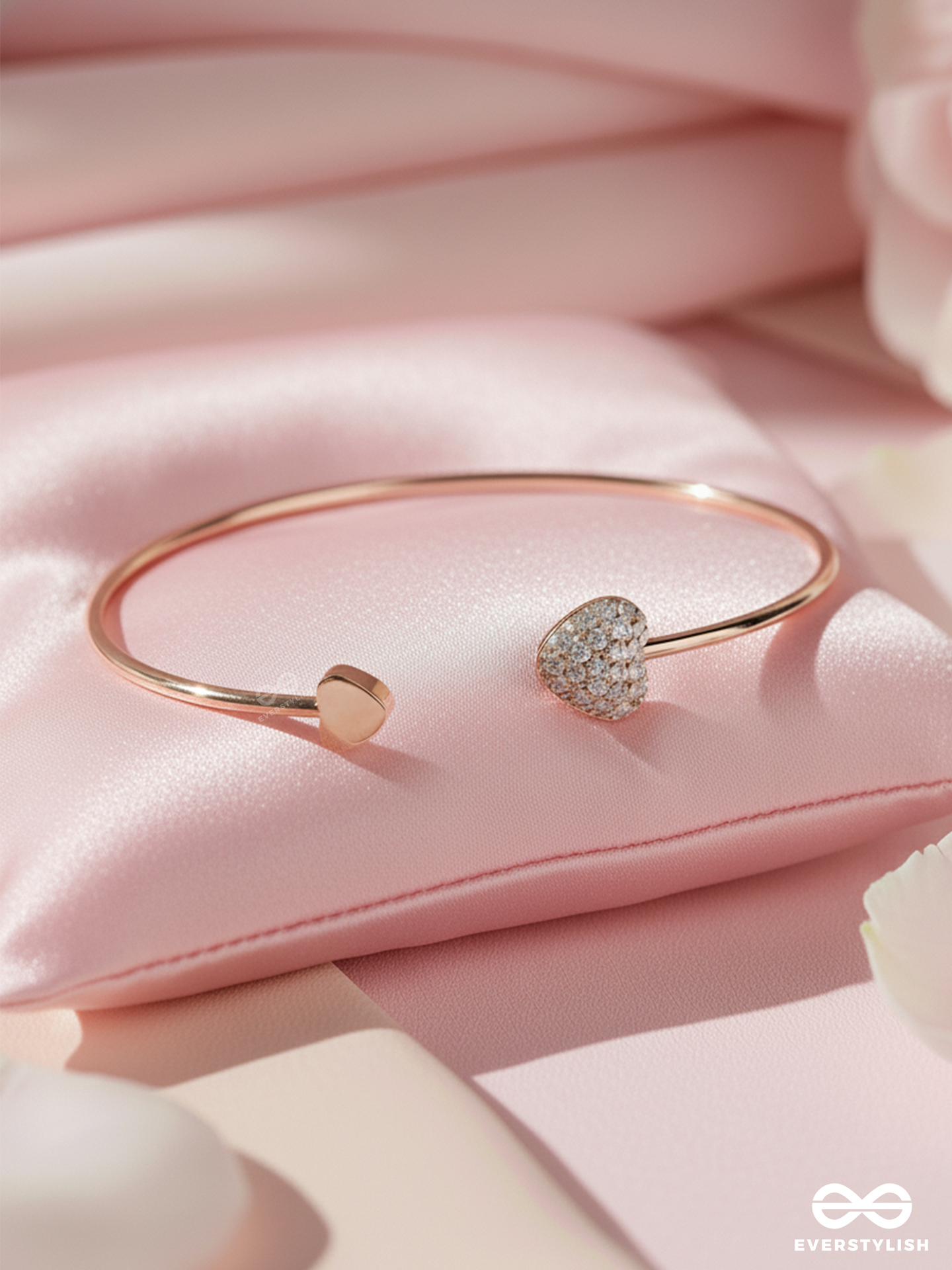 Golden Heart Rhinestone Bracelet