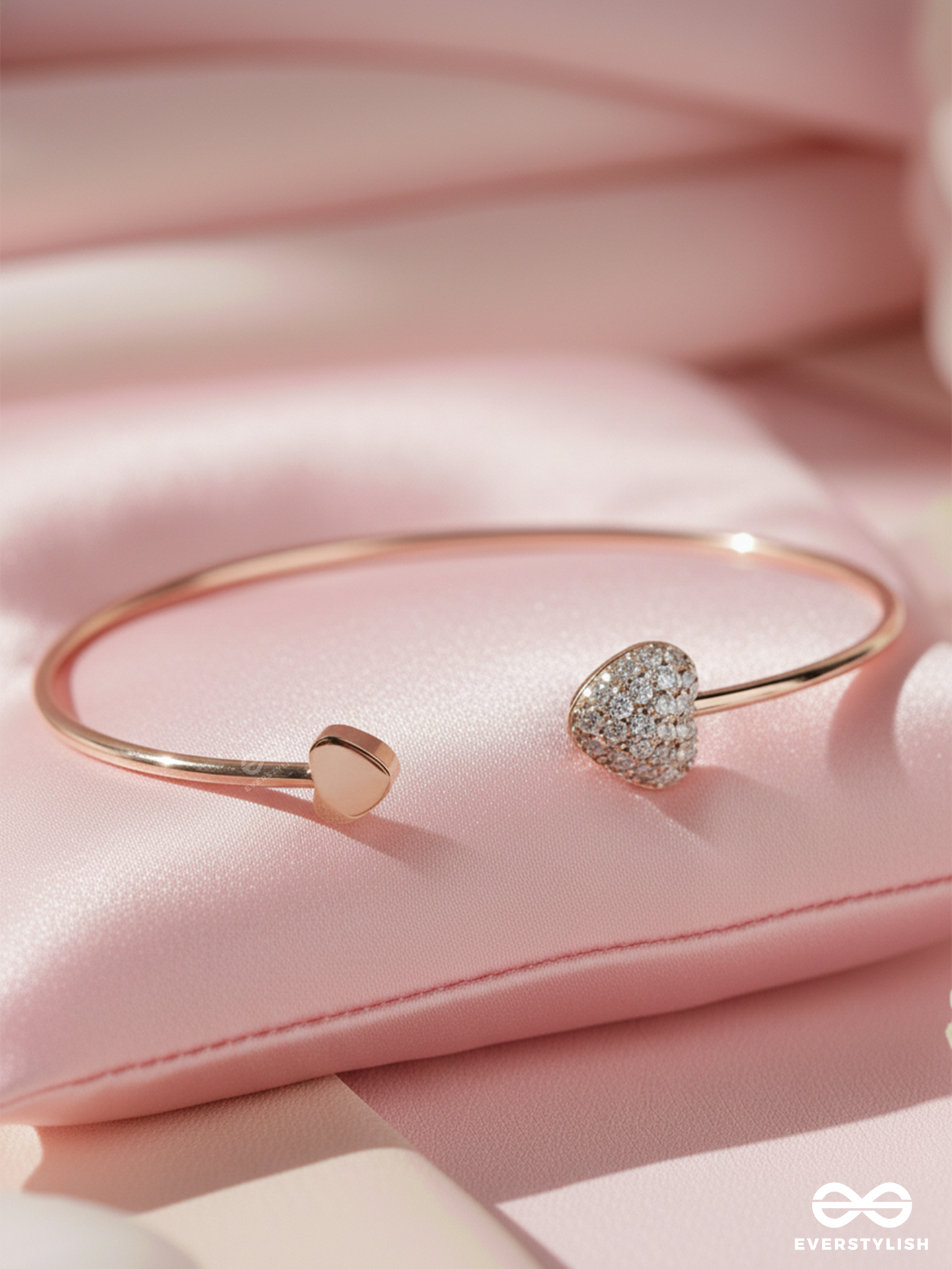 Golden Heart Rhinestone Bracelet