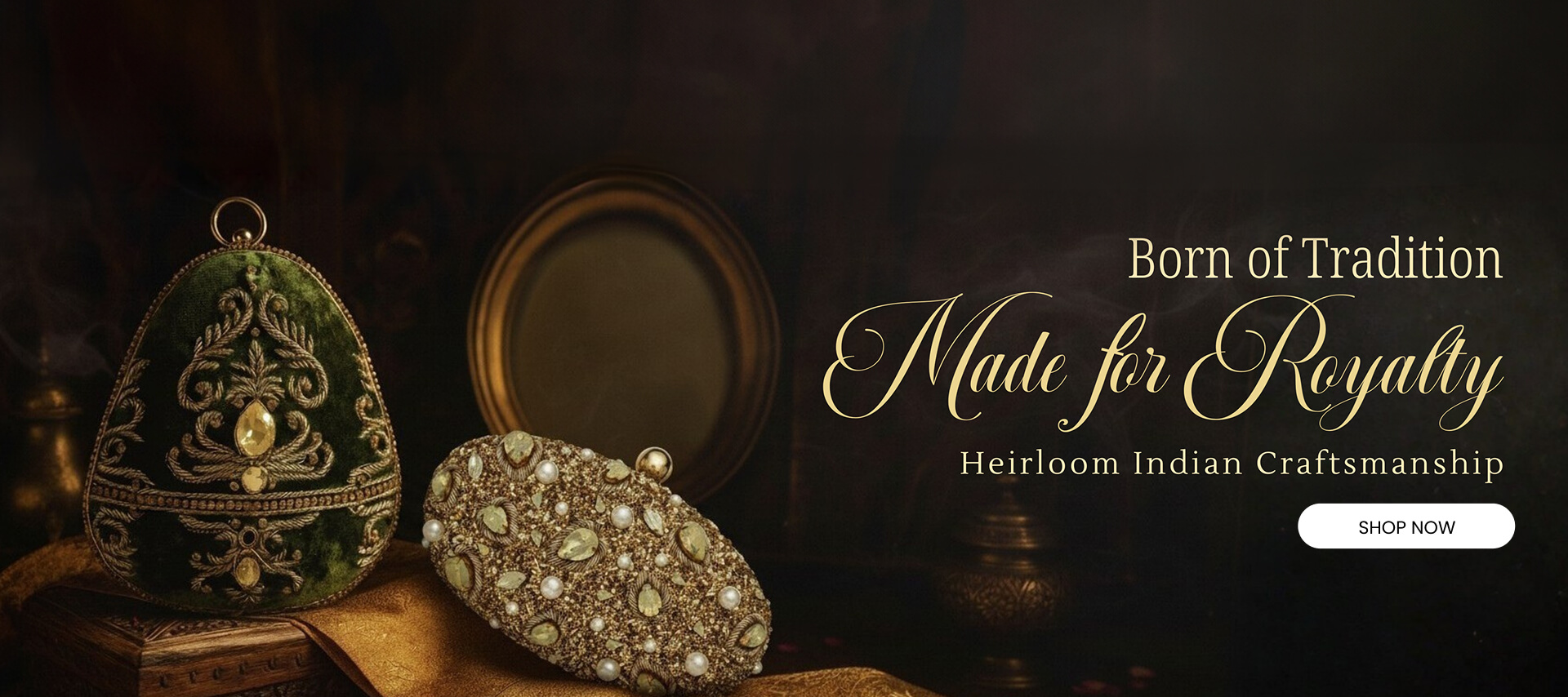 Hand embroidered clutches